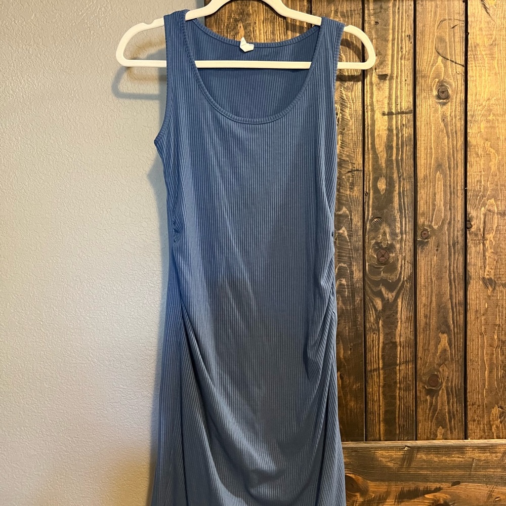 COPY - PINK BLUSH Blue Ribbed Maternity Bodycon Dress